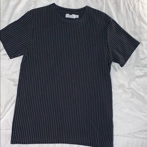 Topman Men’s Black Pinstripe T-Shirt Size XS